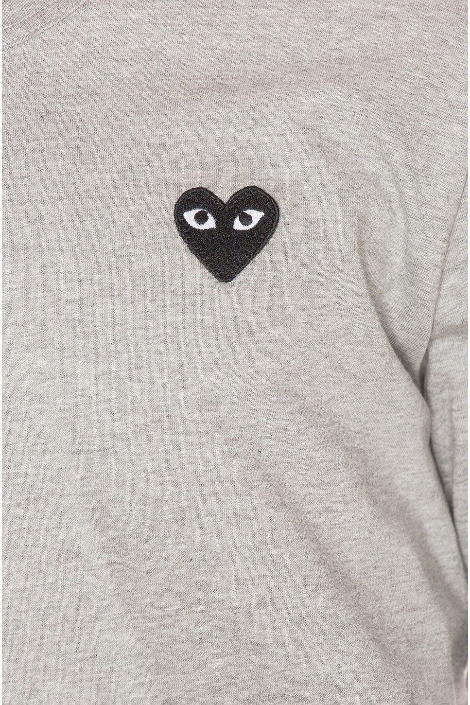 Comme des Garcons PLAY Black Emblem Cotton Long Sleeve Tee Grey - Im Your Wardrobe