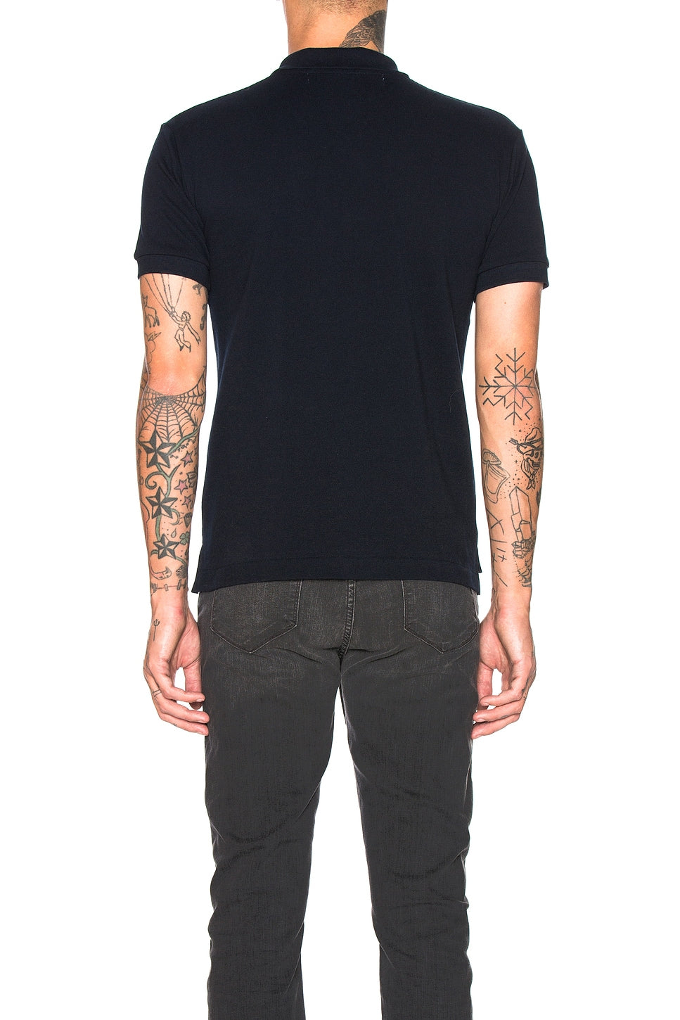 Comme des Garcons PLAY Cotton Polo With Red Emblem Navy - Im Your Wardrobe