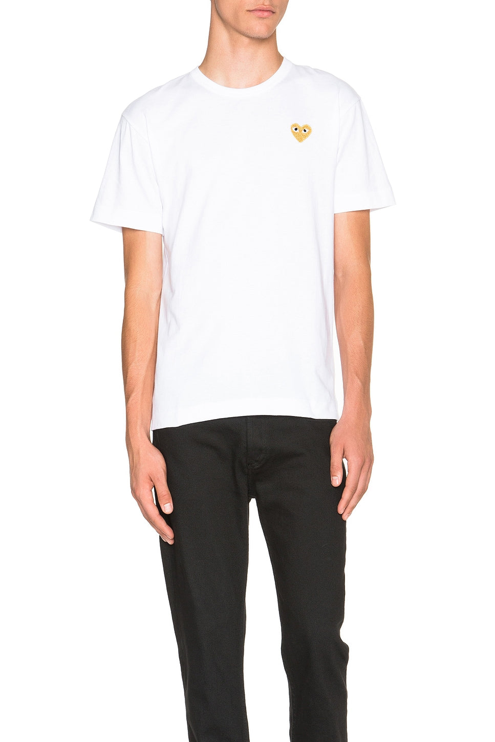 Comme des Garcons PLAY Gold Emblem Tee White - Im Your Wardrobe