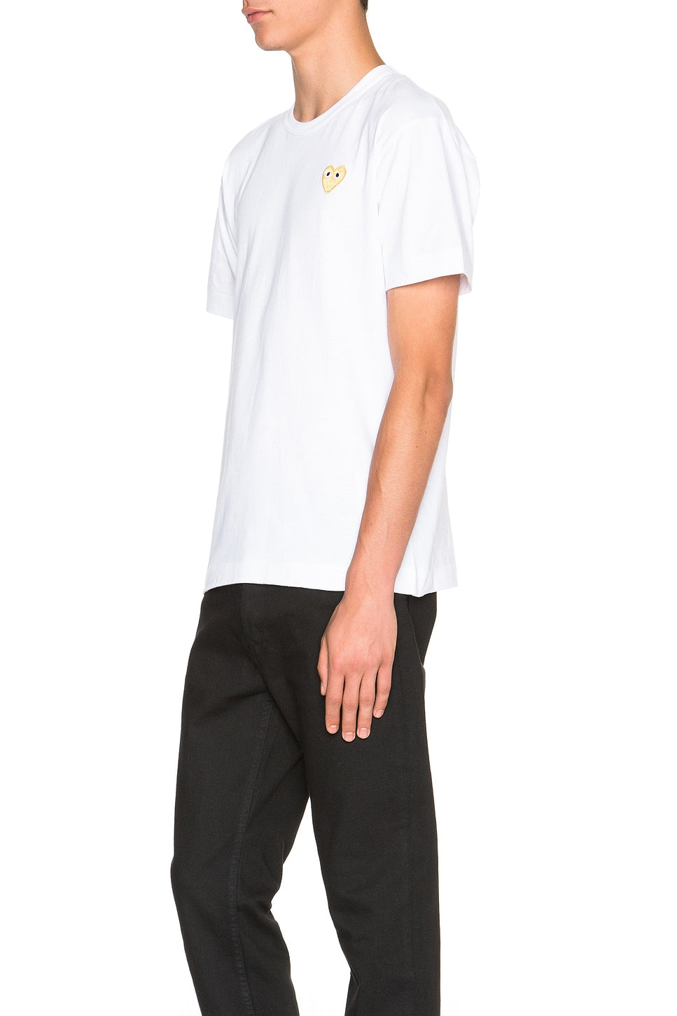 Comme des Garcons PLAY Gold Emblem Tee White - Im Your Wardrobe
