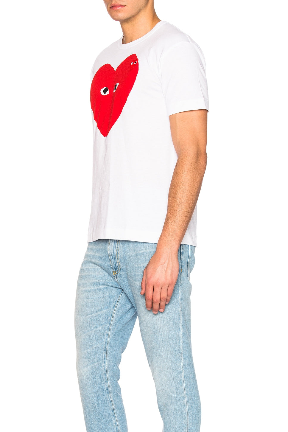 Comme des Garcons PLAY Large Heart Tee White - Im Your Wardrobe