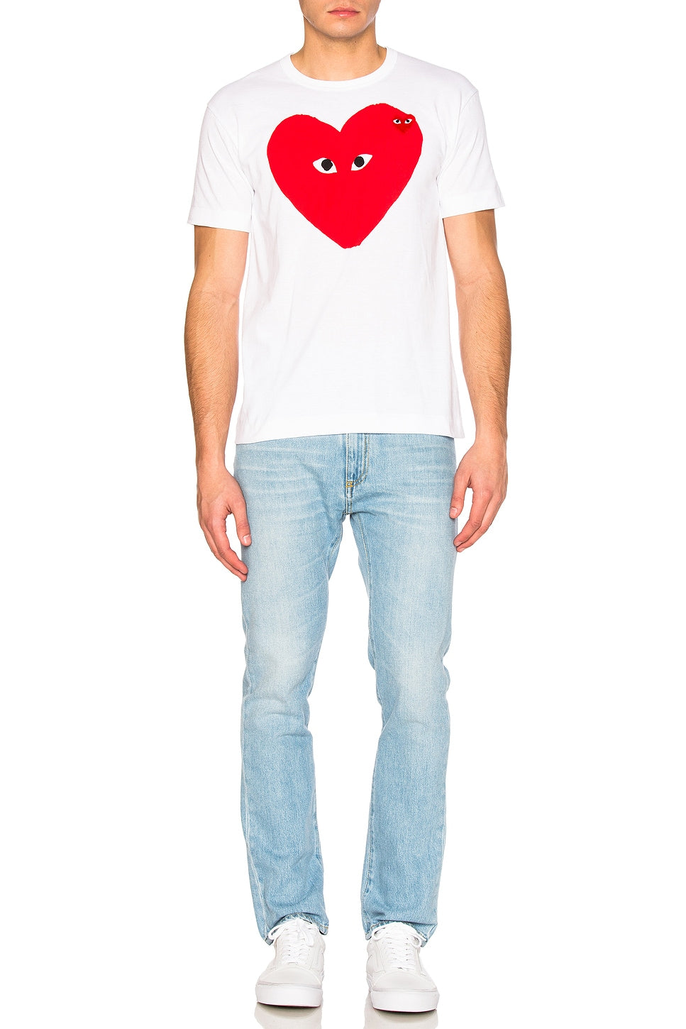 Comme des Garcons PLAY Large Heart Tee White - Im Your Wardrobe
