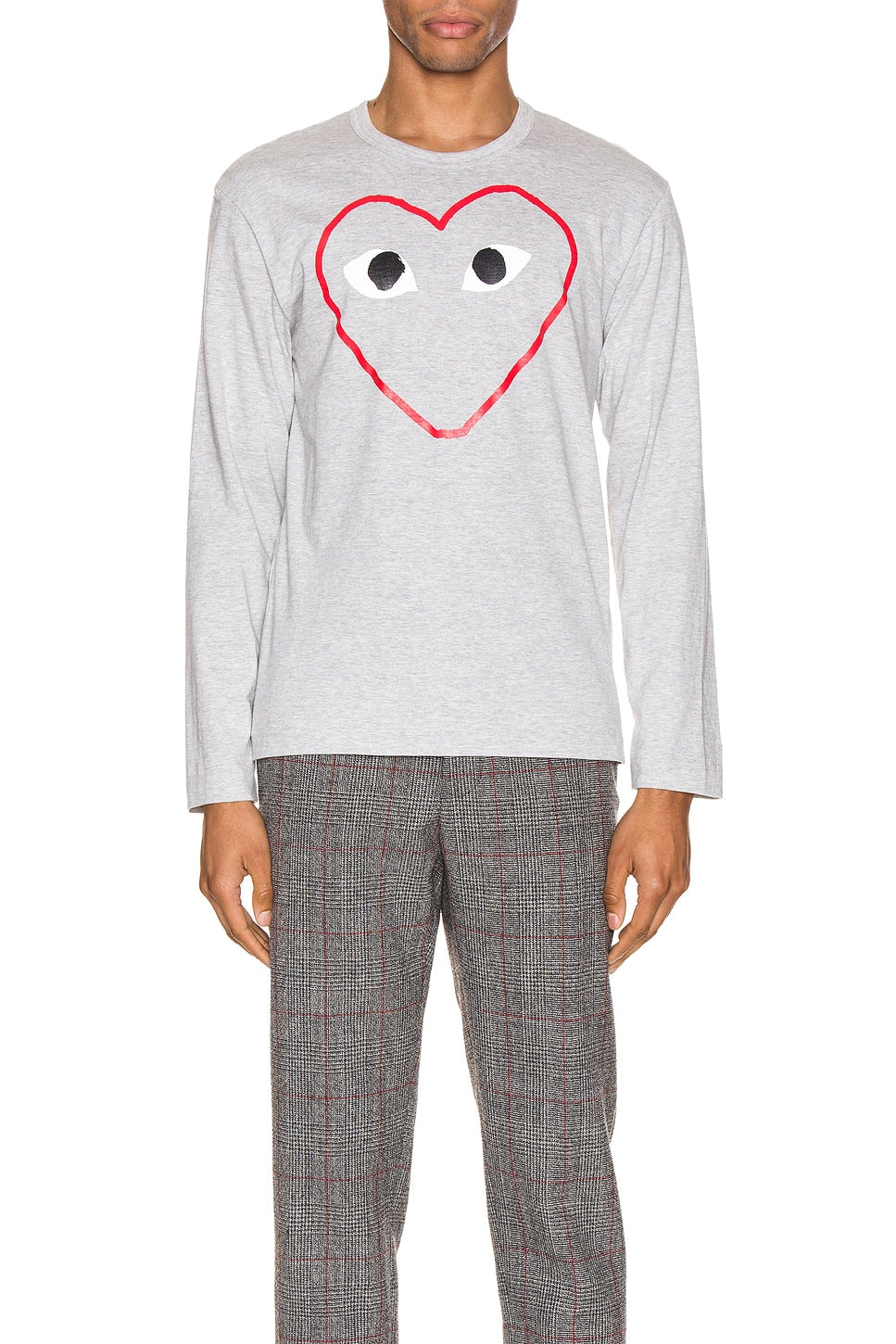 Comme des Garcons PLAY Heart Logo Long Sleeve Tee Grey - Im Your Wardrobe