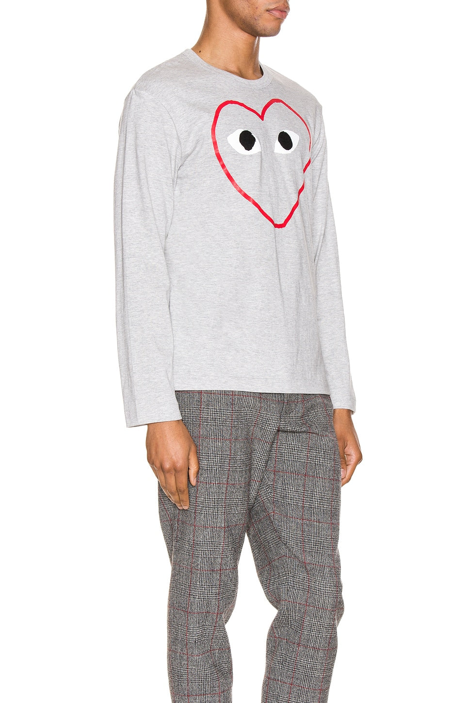 Comme des Garcons PLAY Heart Logo Long Sleeve Tee Grey - Im Your Wardrobe