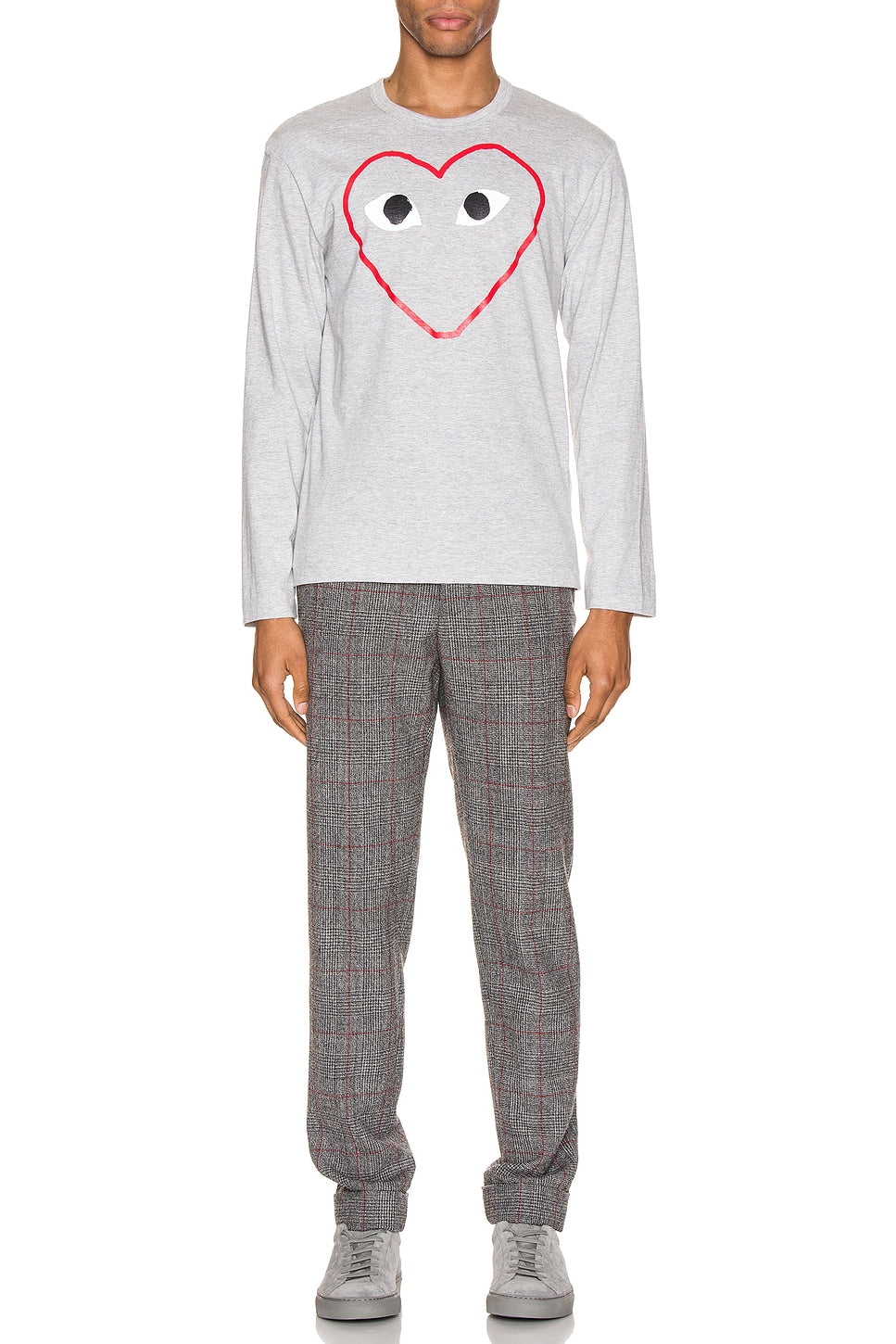 Comme des Garcons PLAY Heart Logo Long Sleeve Tee Grey - Im Your Wardrobe