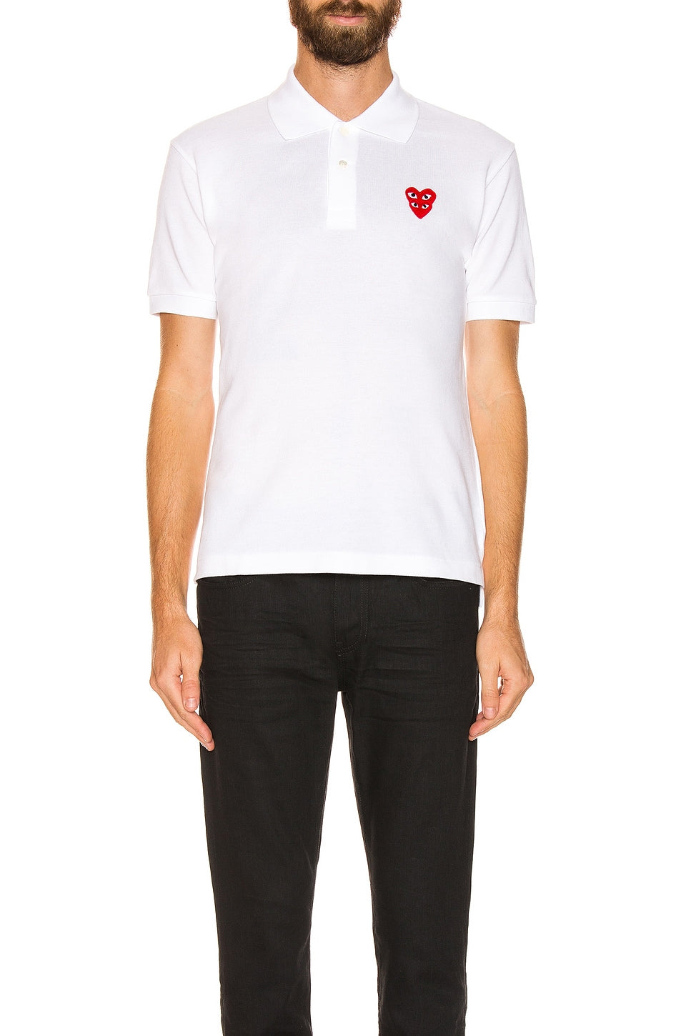 Comme des Garcons PLAY Polo T-Shirt White - Im Your Wardrobe