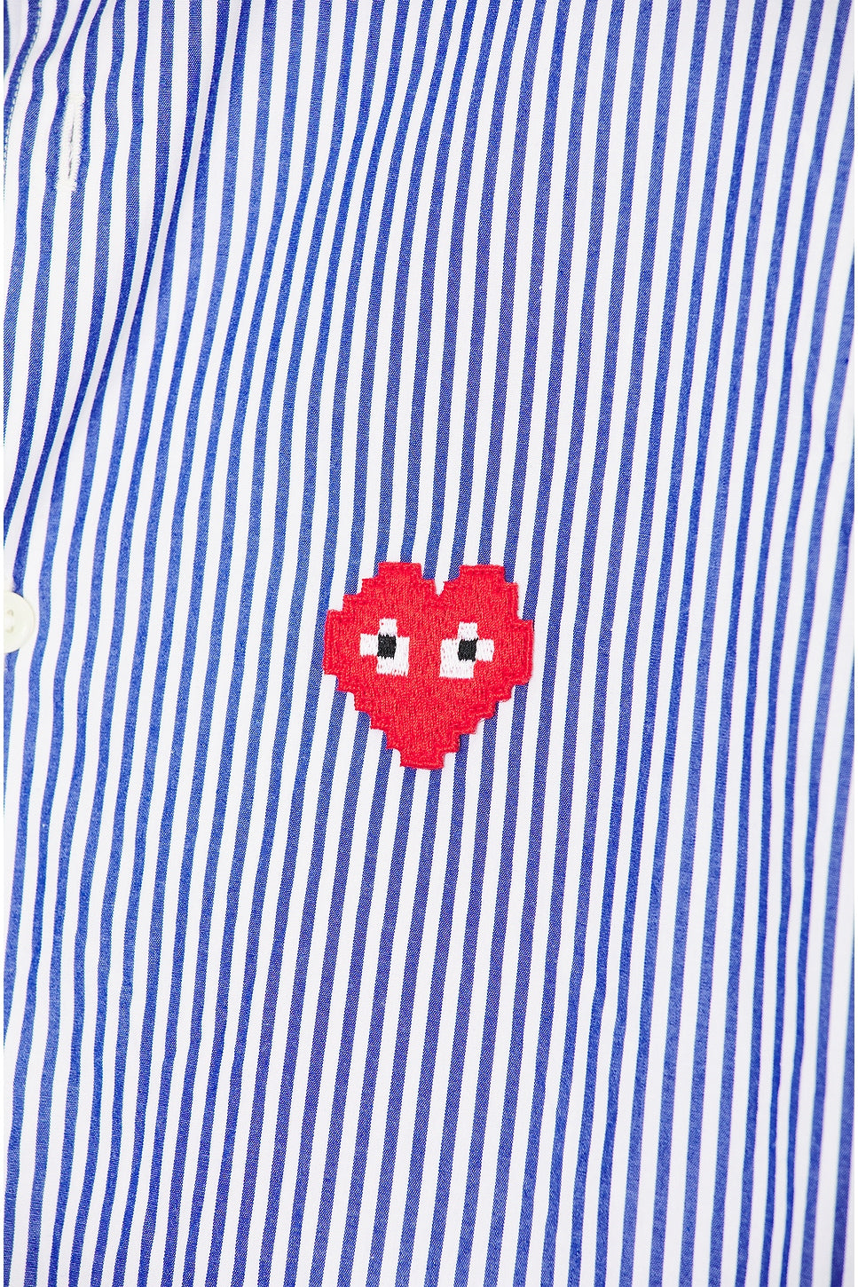 Comme des Garcons PLAY Invader Stripe Shirt Blue White - Im Your Wardrobe