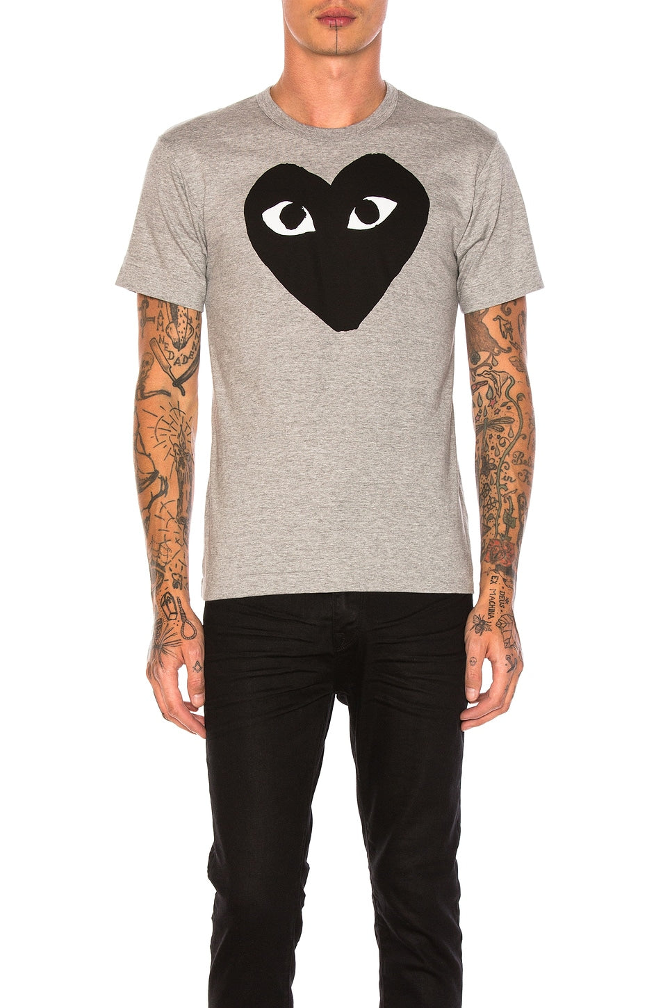 Comme des Garcons PLAY Emblem Cotton Tee Grey Black - Im Your Wardrobe