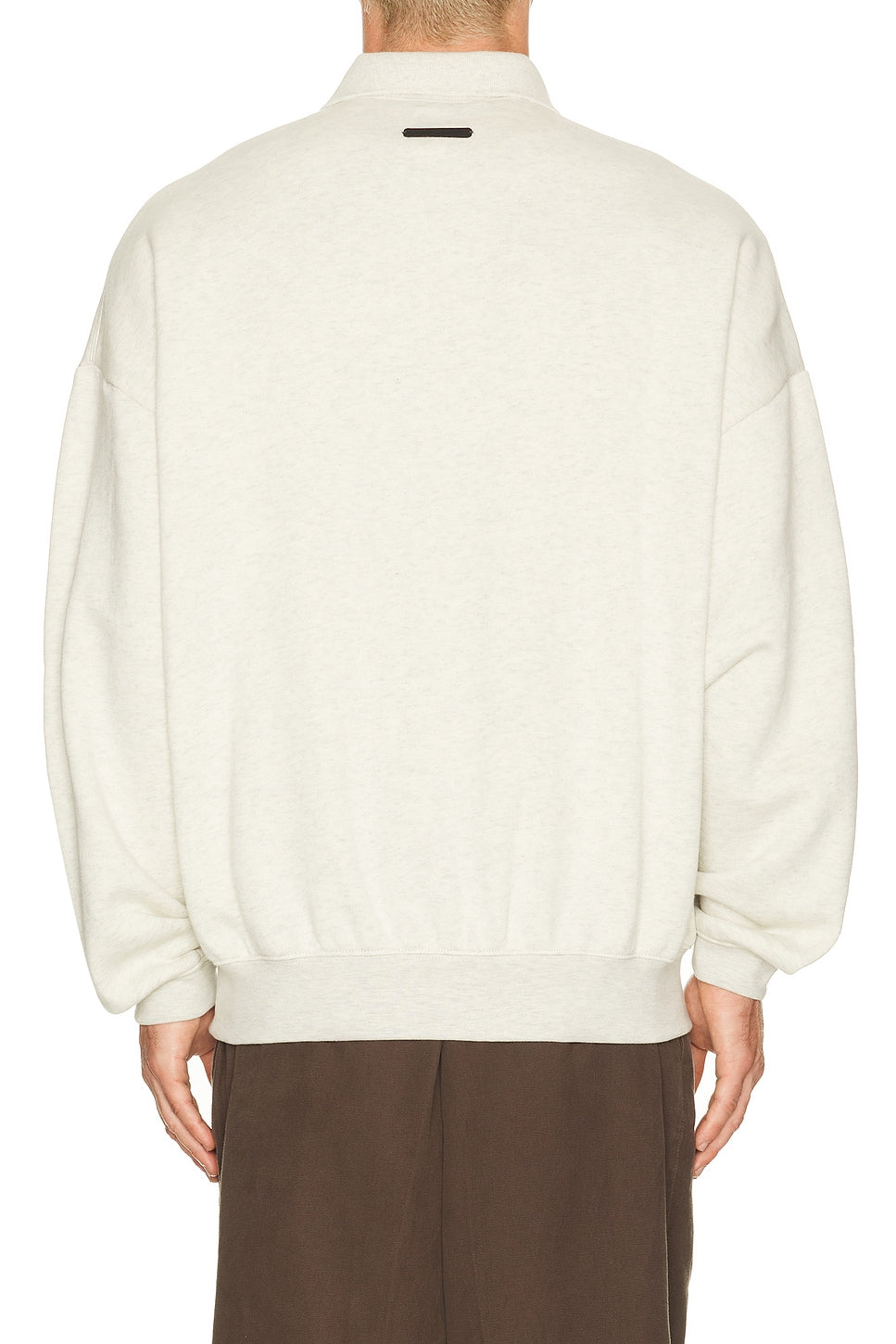Fear of God Essentials Signature 90's Polo Sweatshirt Oatmeal Heather Light Heather - Im Your Wardrobe