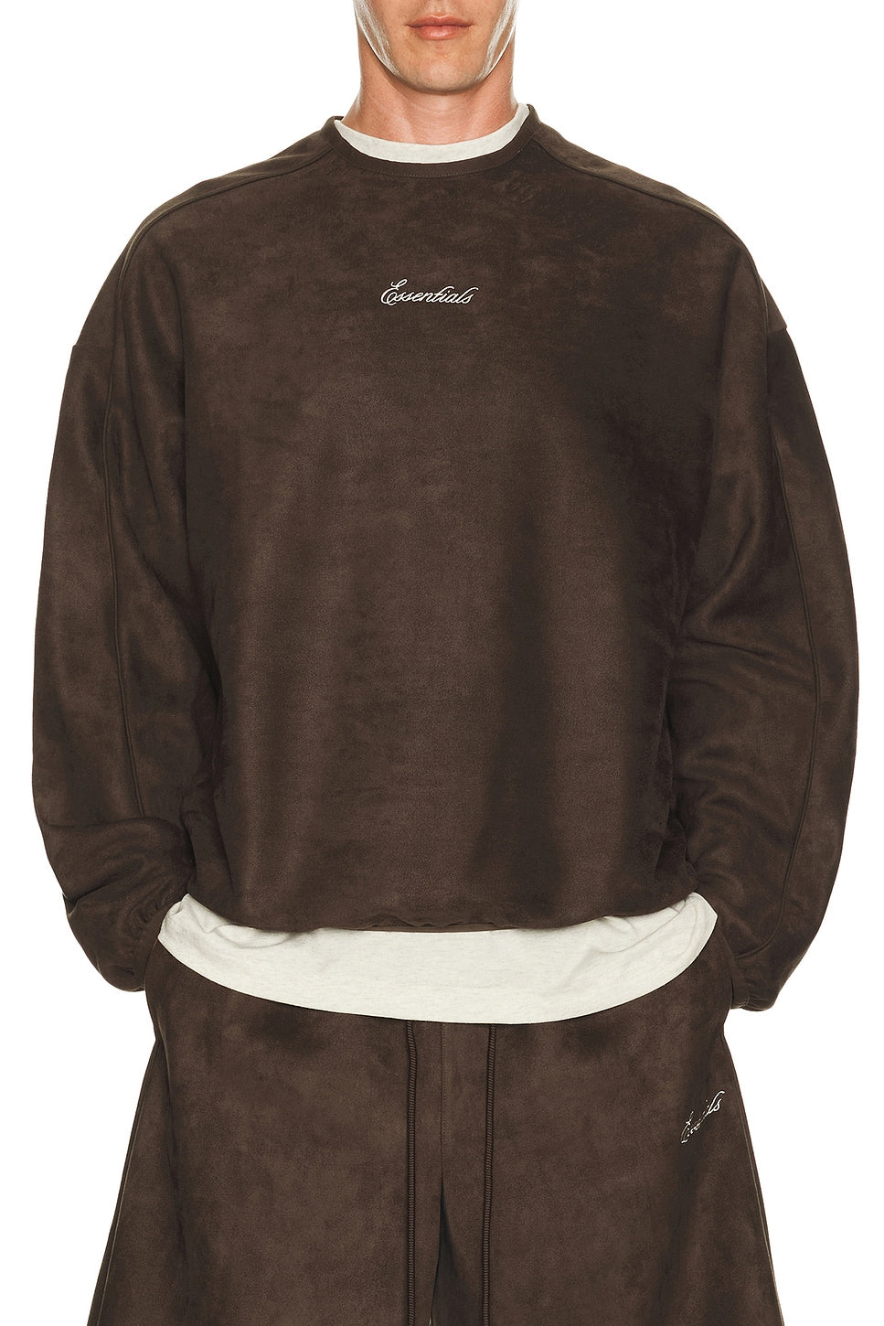 Fear of God Essentials Signature Modern Crewneck Sweatshirt Brown - Im Your Wardrobe