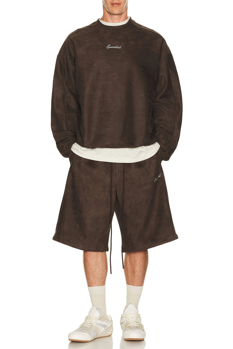 Fear of God Essentials Signature Modern Crewneck Sweatshirt Brown - Im Your Wardrobe