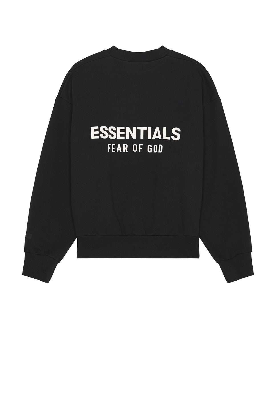 Fear of God Essentials Classic Fit Fleece Crew Neck Sweatshirt Jet Black - Im Your Wardrobe