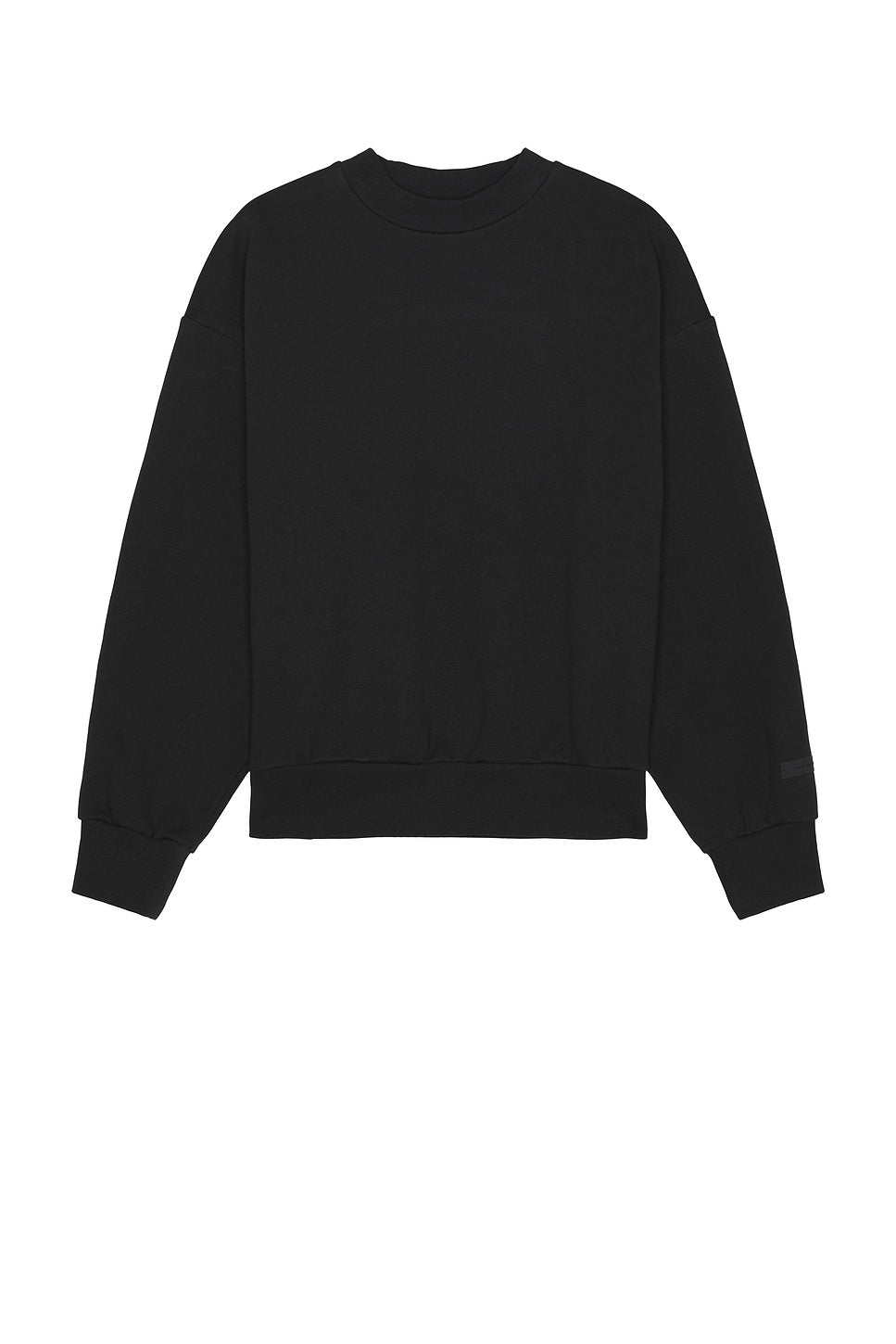 Fear of God Essentials Classic Fit Fleece Crew Neck Sweatshirt Jet Black - Im Your Wardrobe