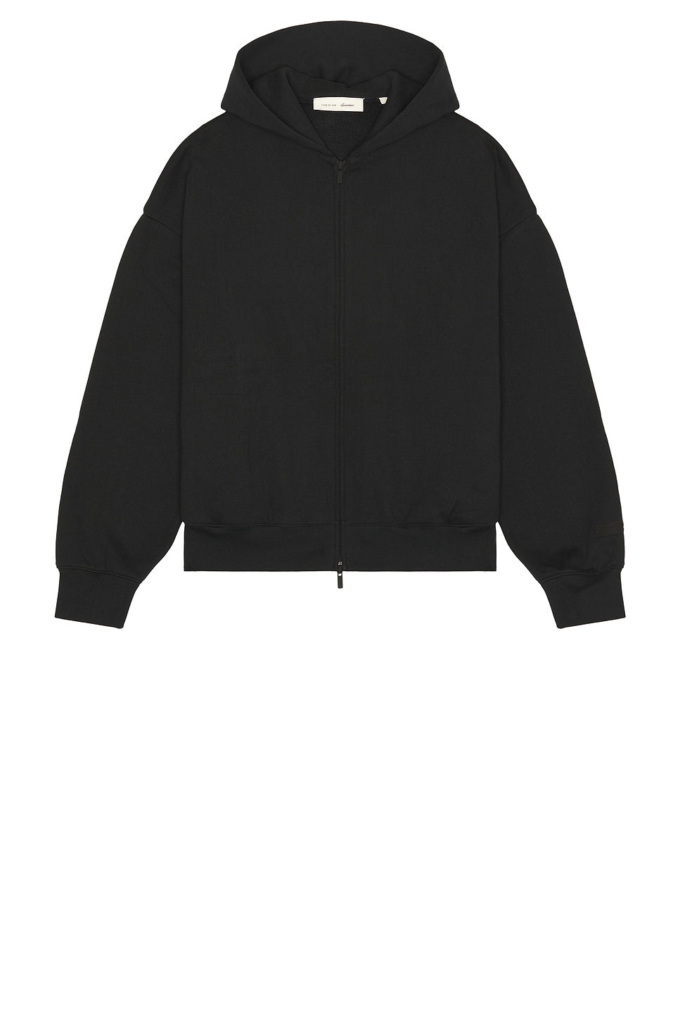 Fear of God Essentials Classic Fit Fleece Zip Up Hoodie Jet Black - Im Your Wardrobe