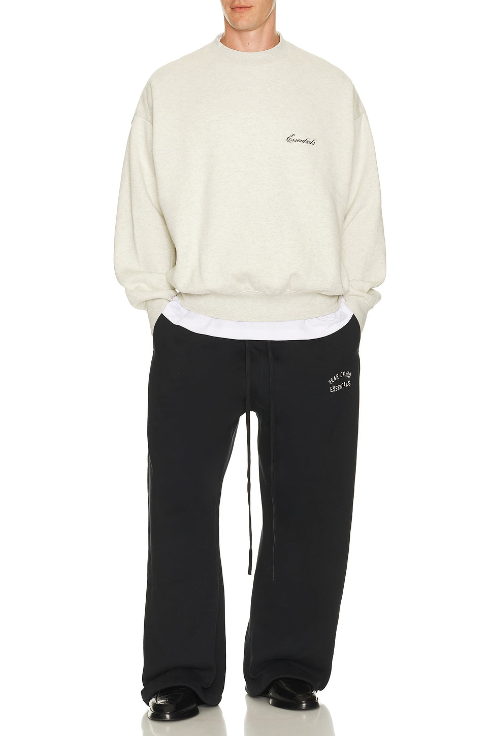 Fear of God Essentials Classic Crewneck Sweatshirt Oatmeal Heather/Light Heather - Im Your Wardrobe