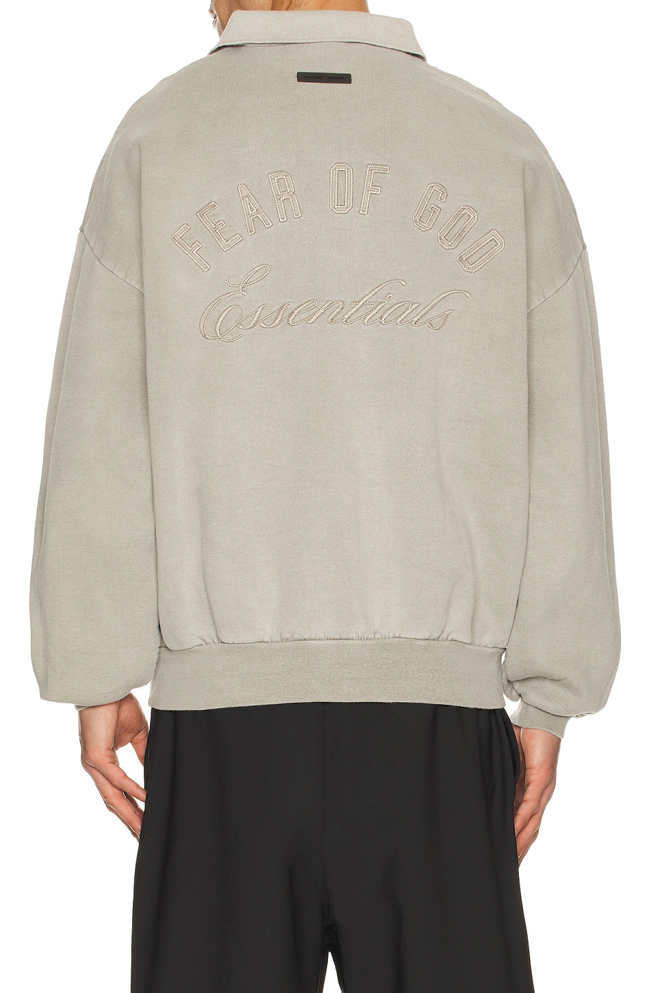Fear of God Essentials Classic Polo Sweatshirt Smoke Grey - Im Your Wardrobe
