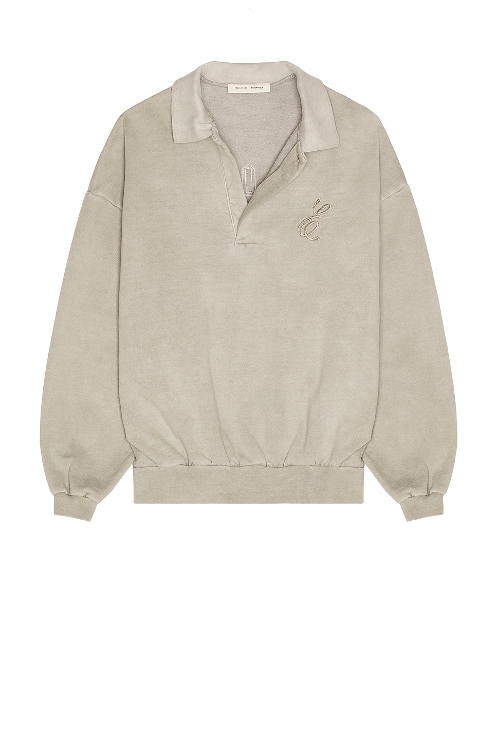 Fear of God Essentials Classic Polo Sweatshirt Smoke Grey - Im Your Wardrobe