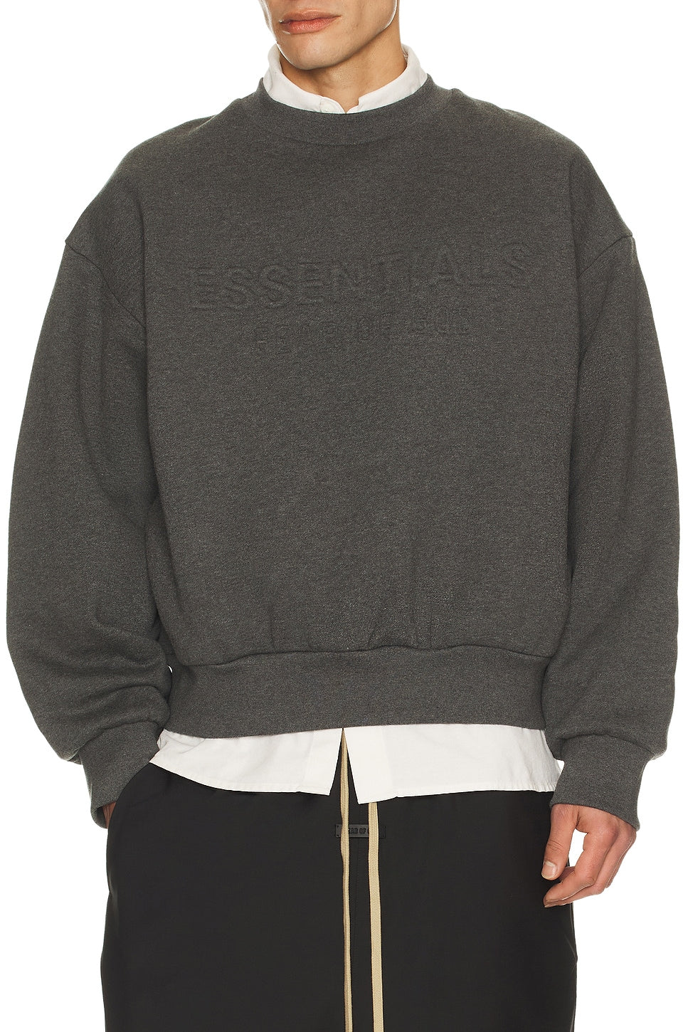 Fear of God Essentials Classic Crewneck Sweatshirt Charcoal Heather - Im Your Wardrobe
