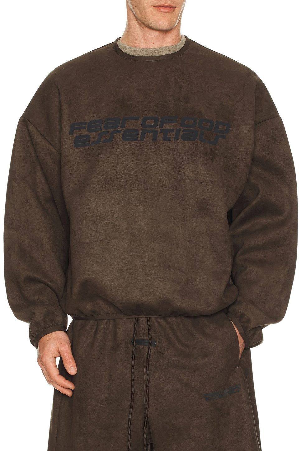 Fear of God Essentials Modern Crewneck Sweatshirt Brown - Im Your Wardrobe