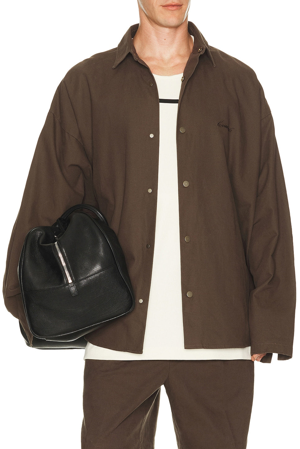 Fear of God Essentials Overshirt Brown - Im Your Wardrobe