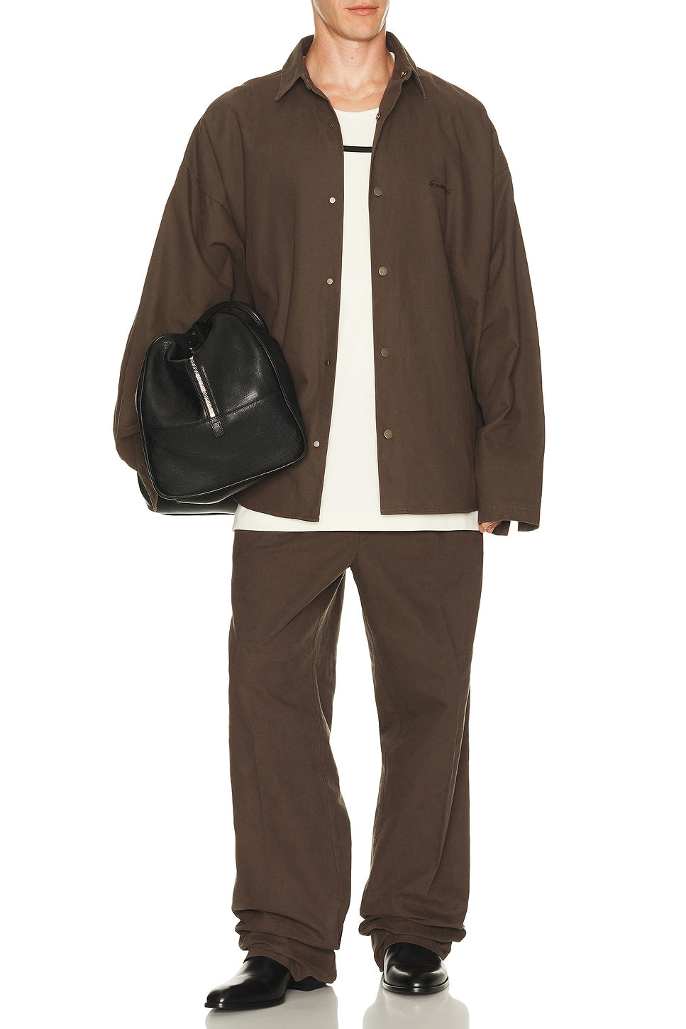 Fear of God Essentials Overshirt Brown - Im Your Wardrobe
