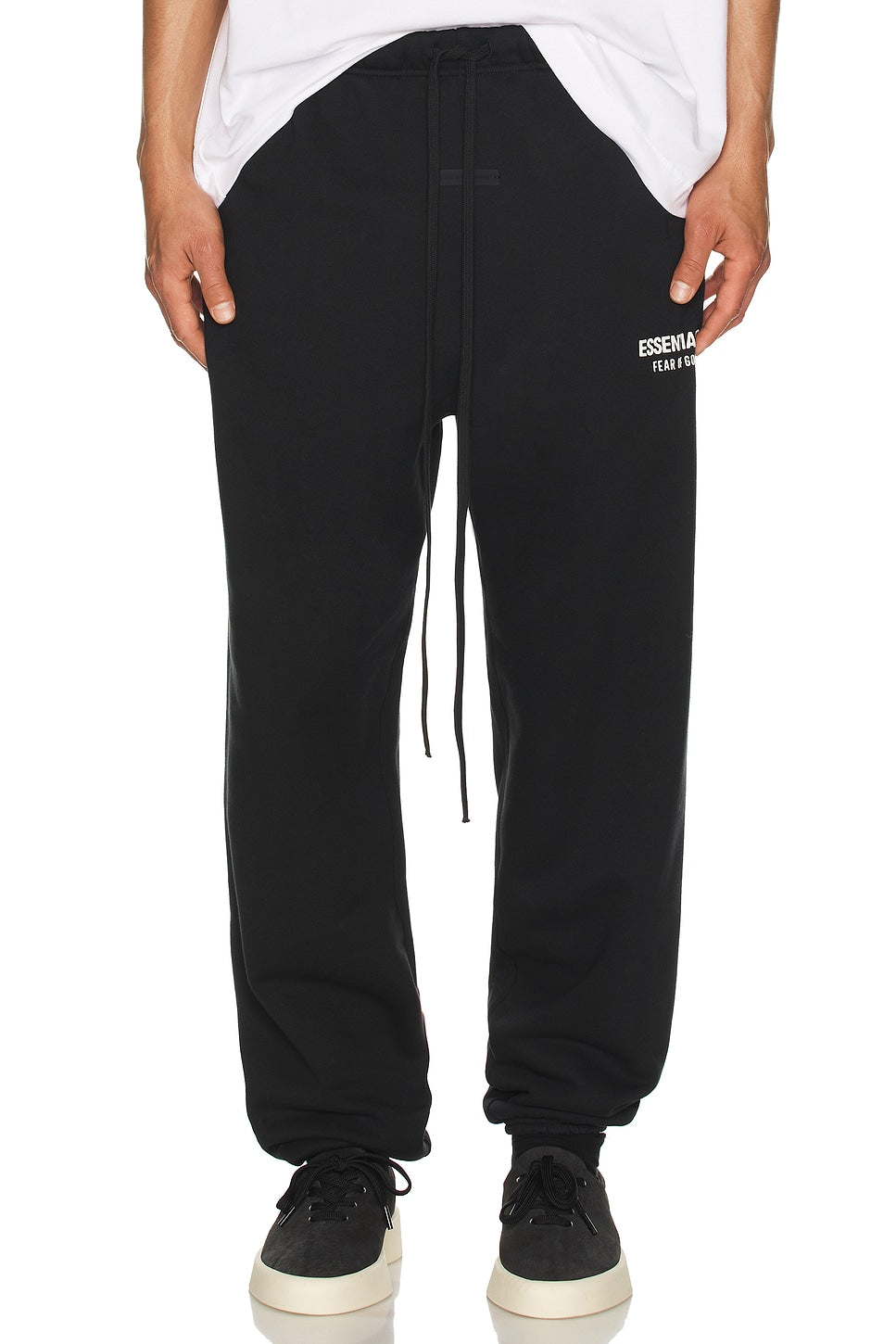 Fear of God Essentials Classic Fit Fleece Sweatpant Jet Black - Im Your Wardrobe