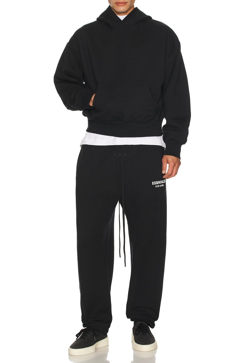 Fear of God Essentials Classic Fit Fleece Sweatpant Jet Black - Im Your Wardrobe