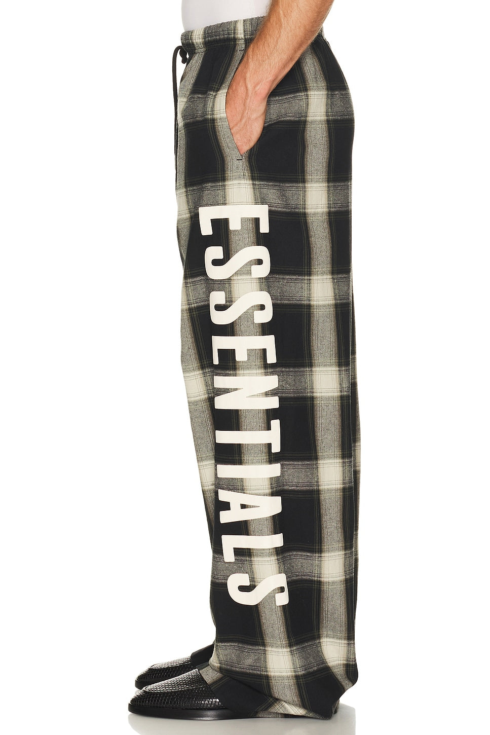 Fear of God Essentials Lounge Pant Iron Grey Plaid - Im Your Wardrobe