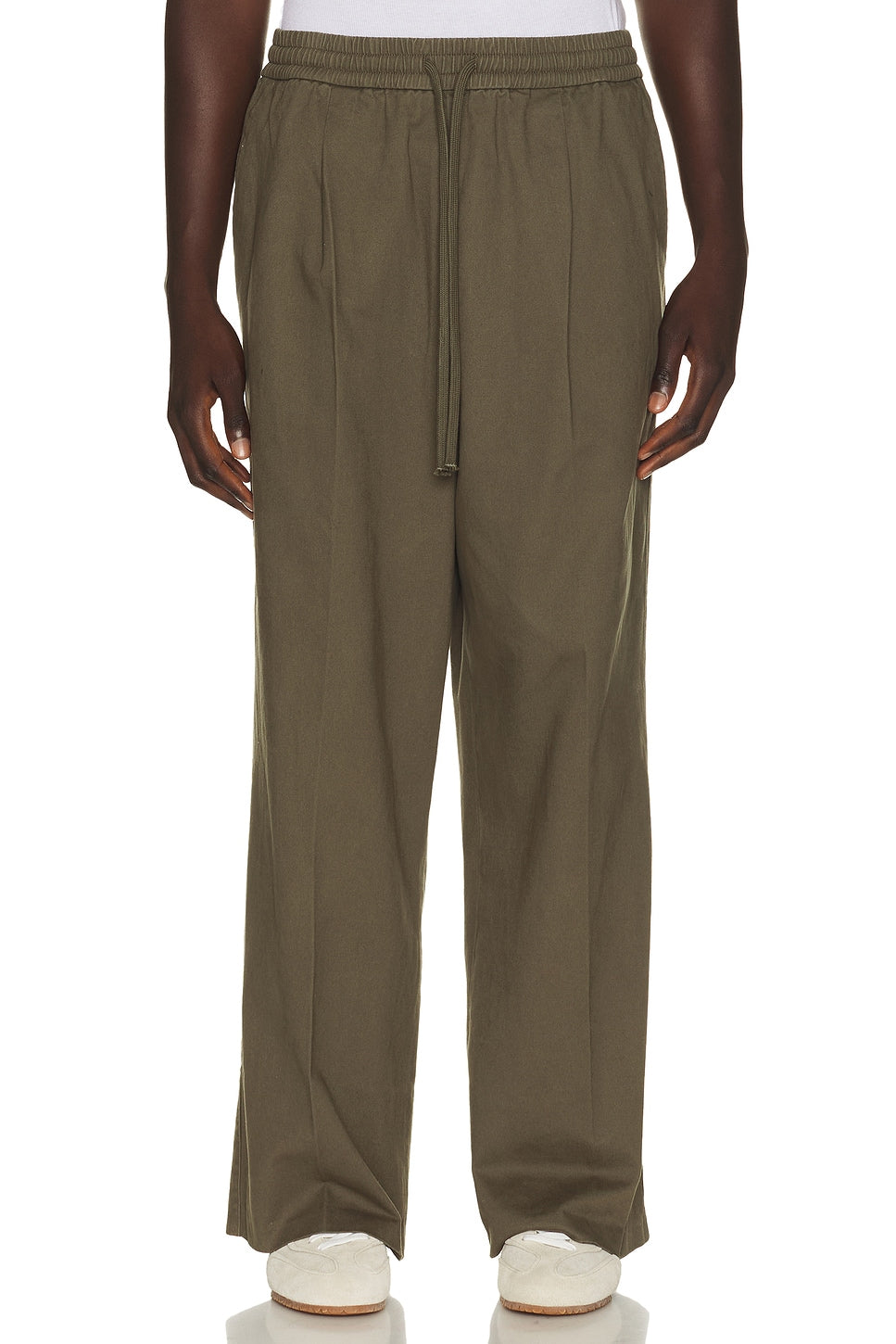 Fear of God Essentials Pleat Front Drawstring Pant Moss - Im Your Wardrobe