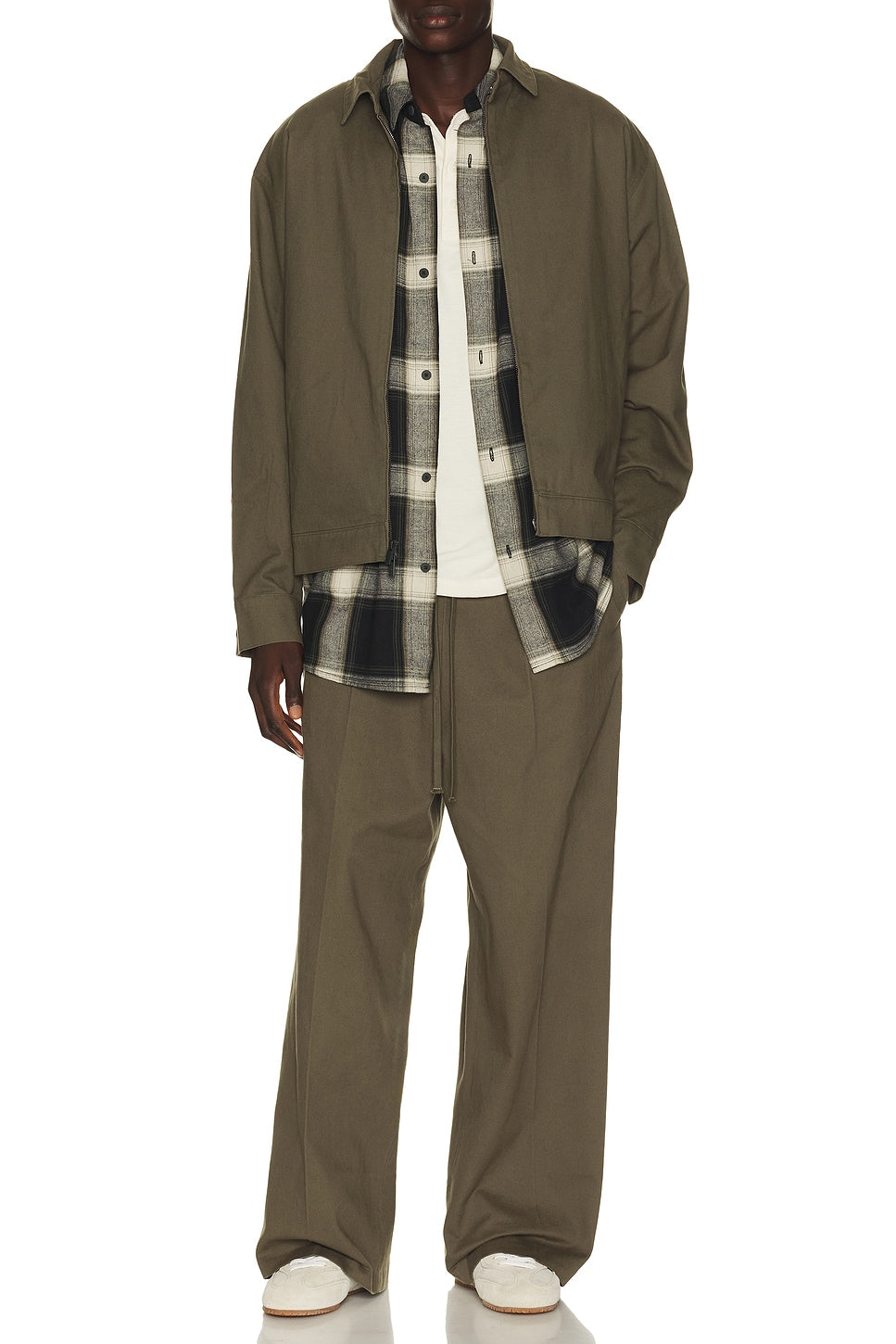 Fear of God Essentials Pleat Front Drawstring Pant Moss - Im Your Wardrobe