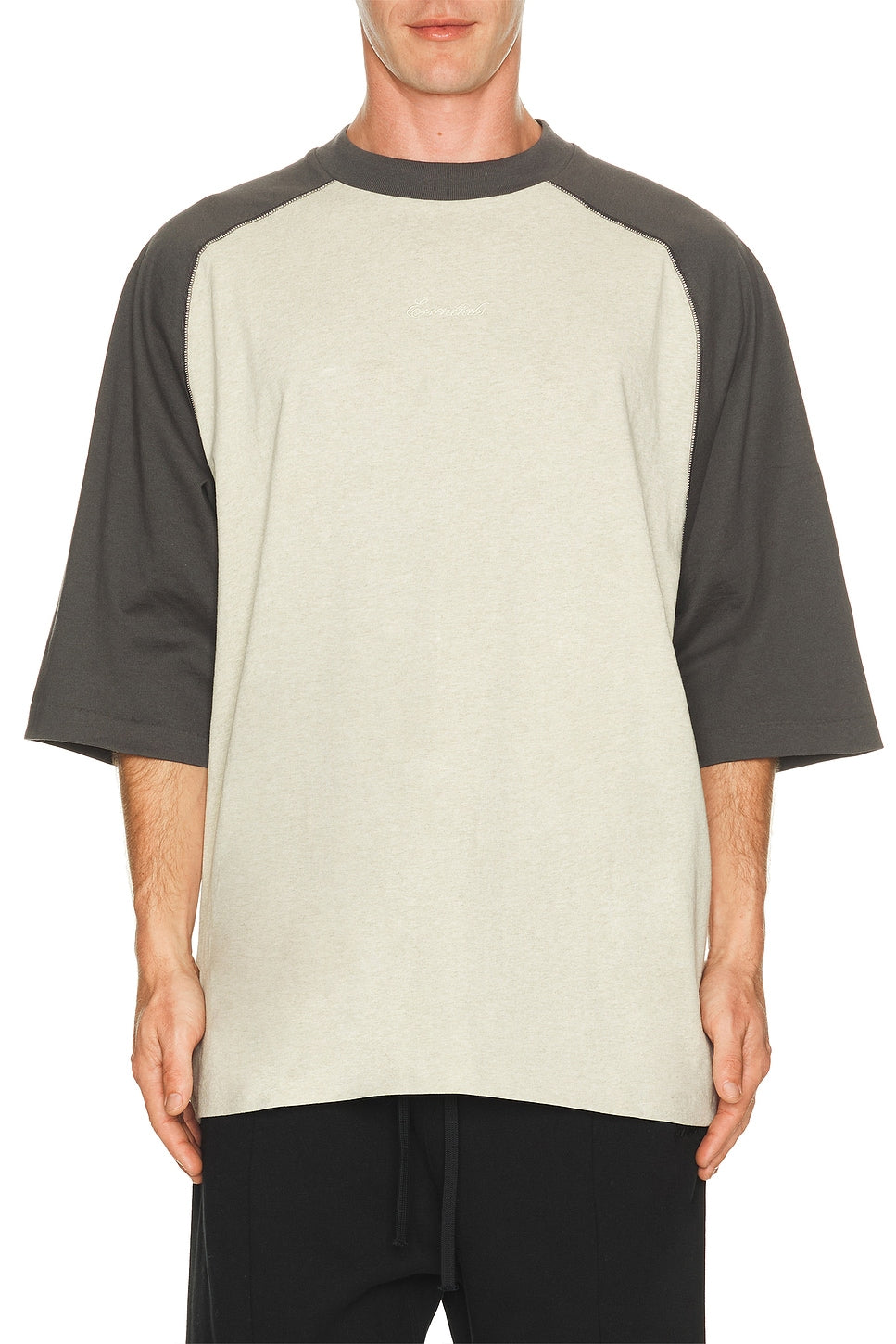 Fear of God Essentials Signature Baseball Tee Heather Stone Iron Grey - Im Your Wardrobe