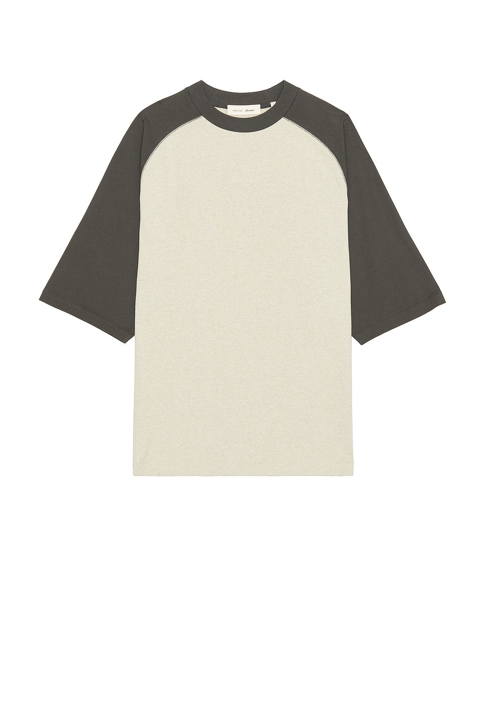 Fear of God Essentials Signature Baseball Tee Heather Stone Iron Grey - Im Your Wardrobe