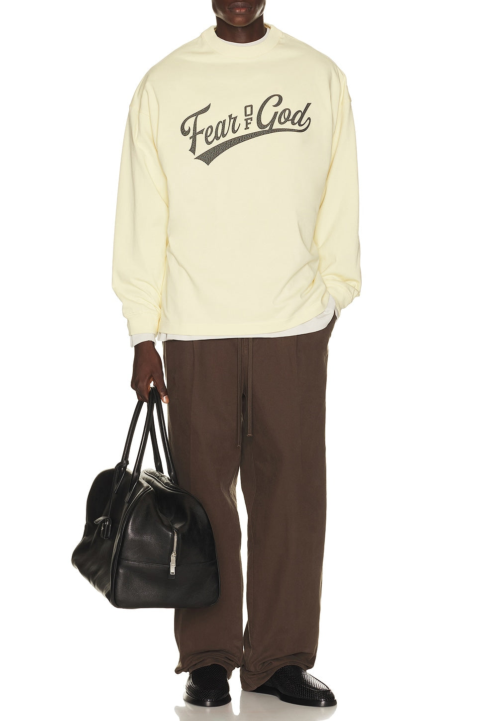 Fear of God Essentials Merch Long Sleeve Tee Chalk - Im Your Wardrobe