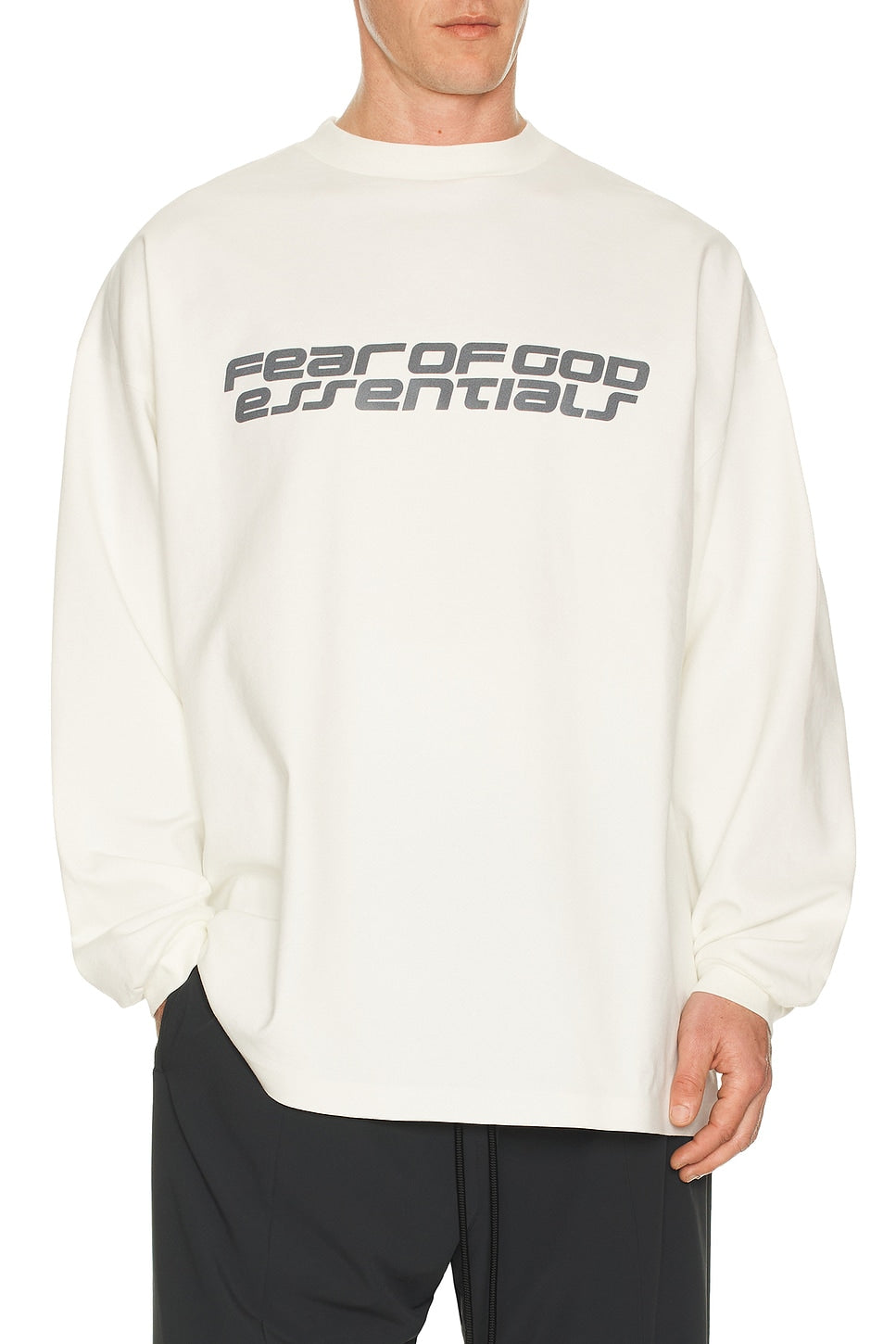 Fear of God Essentials 90's Long Sleeve Tee Ivory - Im Your Wardrobe