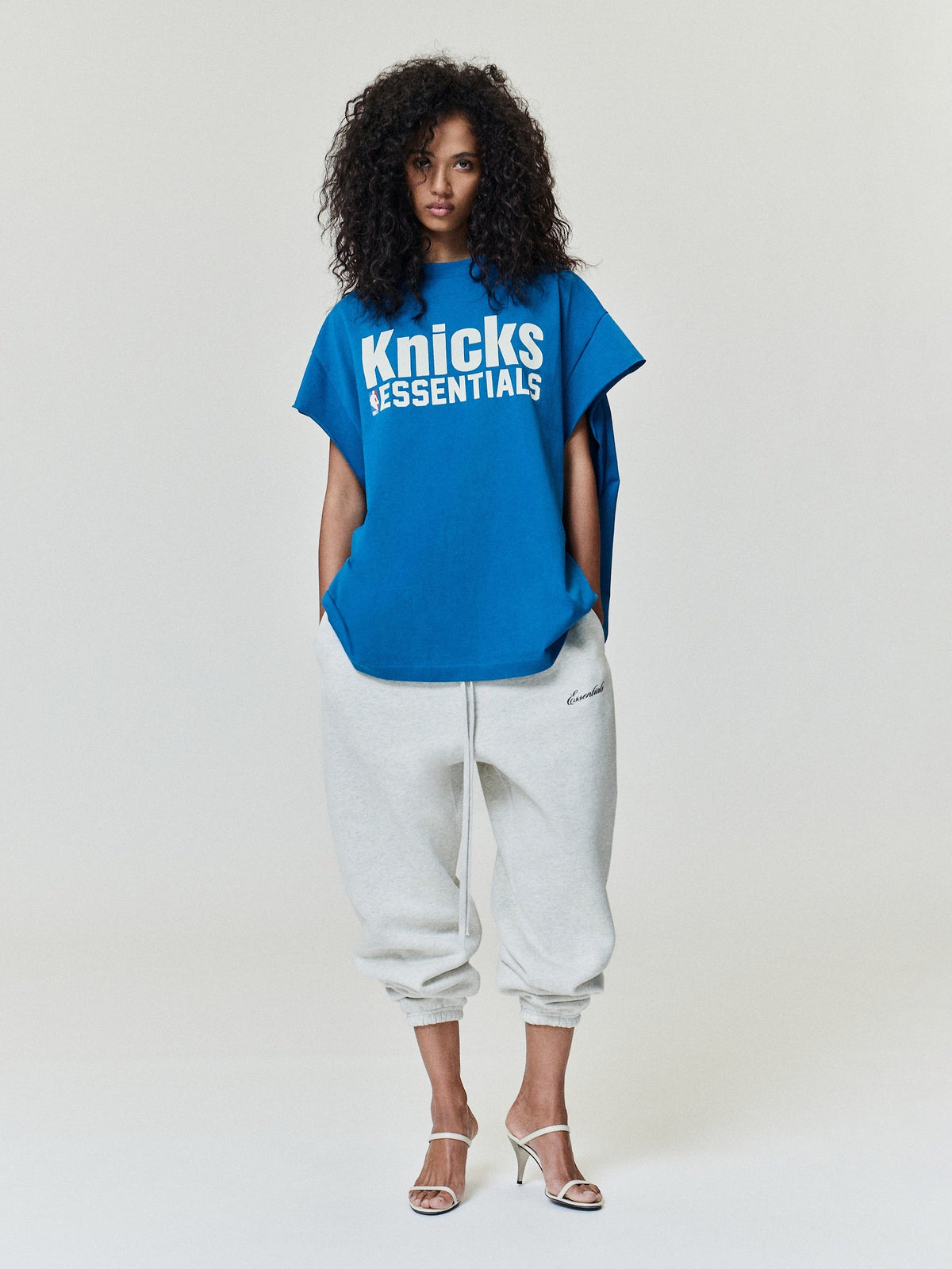 Fear of God Essentials Knicks Muscle Tee Blue Sapphire