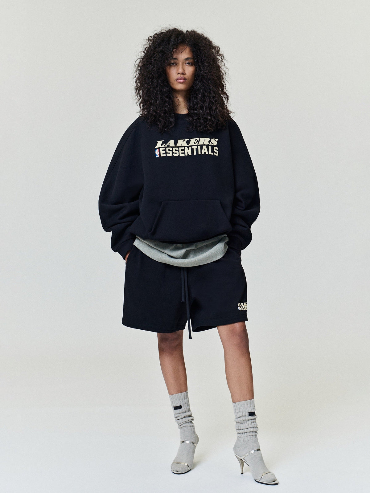 Fear of God Essentials Lakers 90s Relaxed Crewneck Black