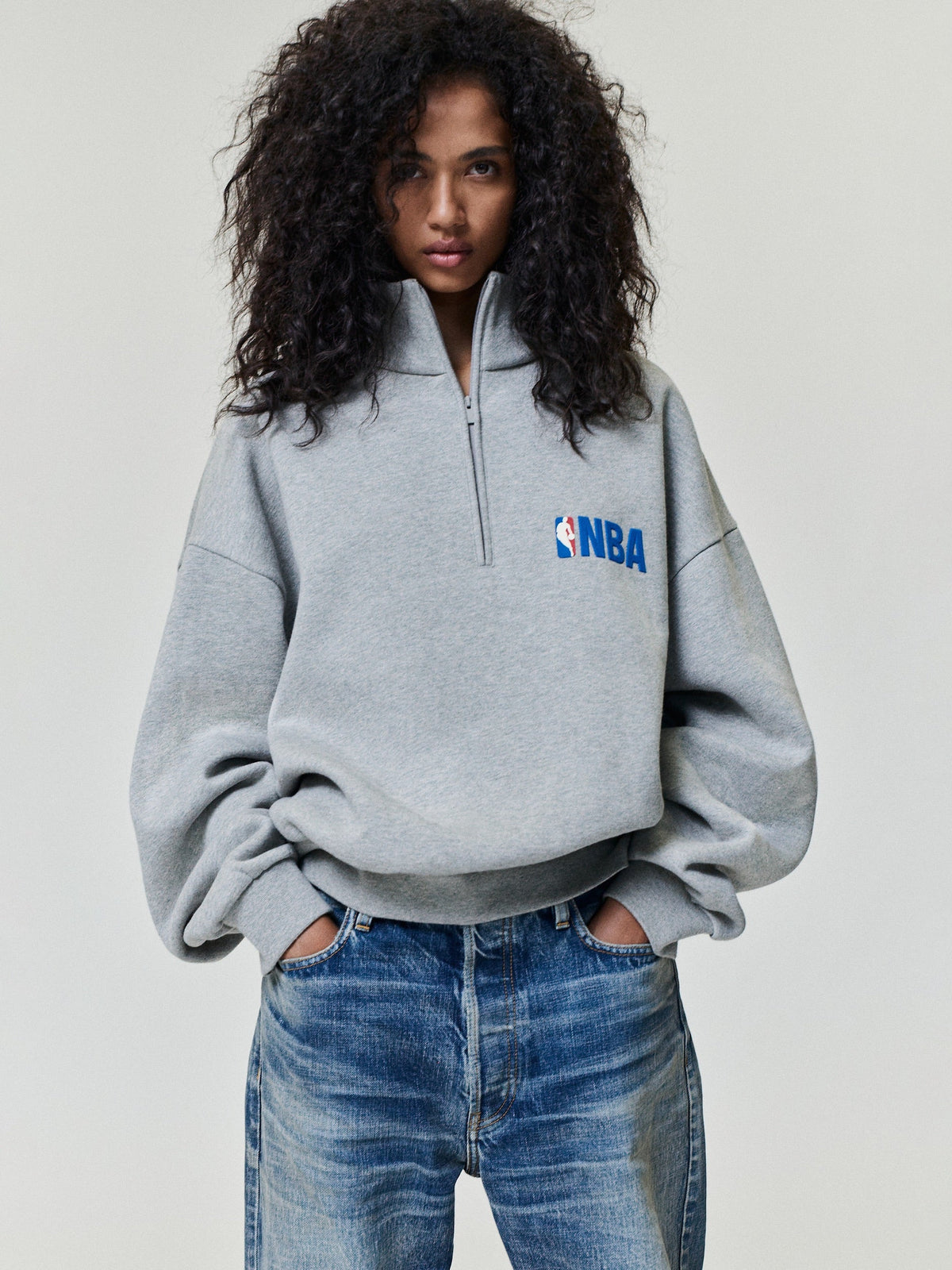 Fear of God Essentials NBA Classic 1/4 Zip Sweatshirt Warm Heather