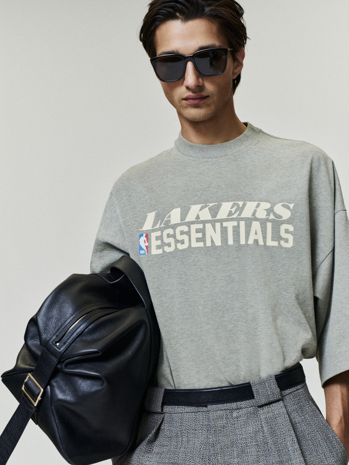 Fear of God Essentials Lakers Merch Tee Seal Heather