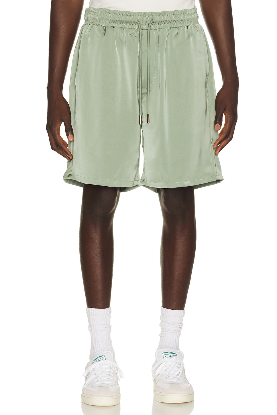 Honor The Gift Satin Drawcord 7" Shorts Sage - Im Your Wardrobe