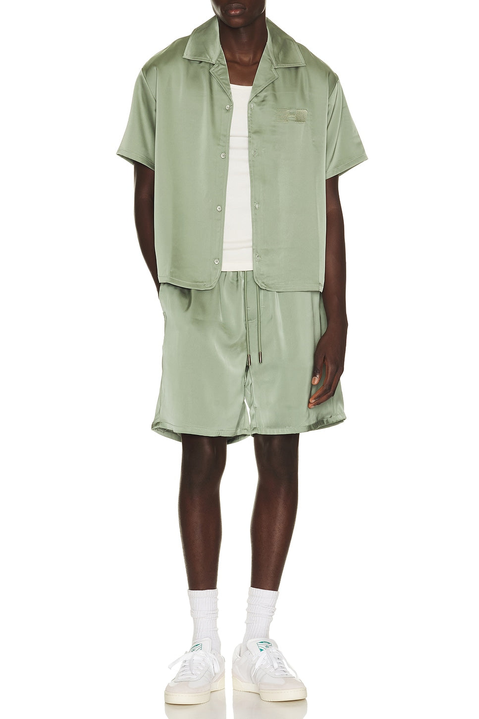 Honor The Gift Satin Drawcord 7" Shorts Sage - Im Your Wardrobe