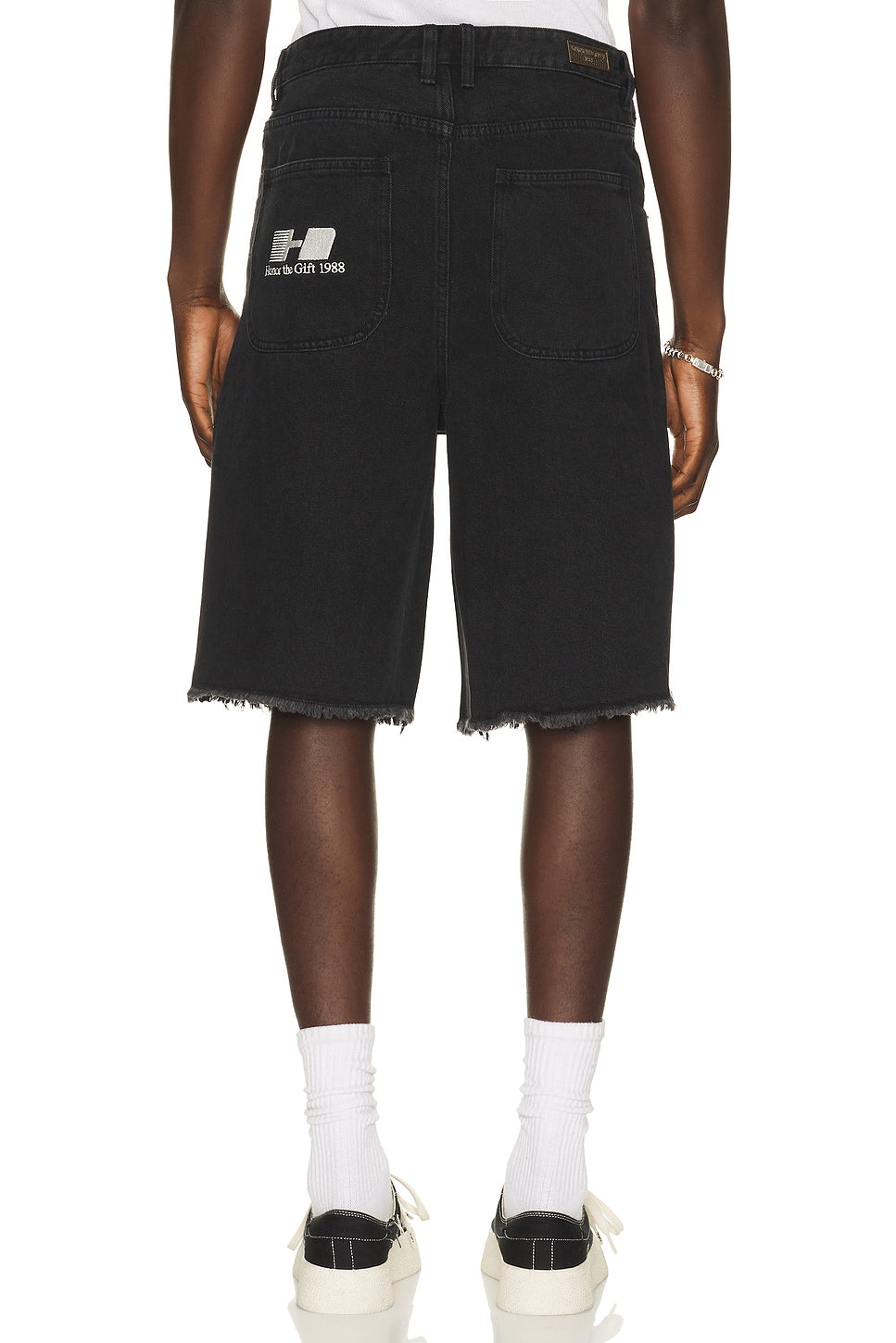 Honor The Gift Frayed Edge 11" Denim Bermudas Black - Im Your Wardrobe