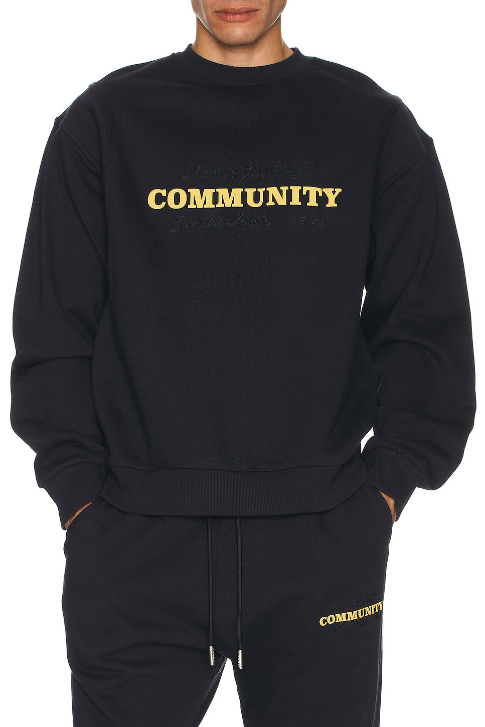Honor The Gift Track Crew Neck Sweatshirt Navy - Im Your Wardrobe