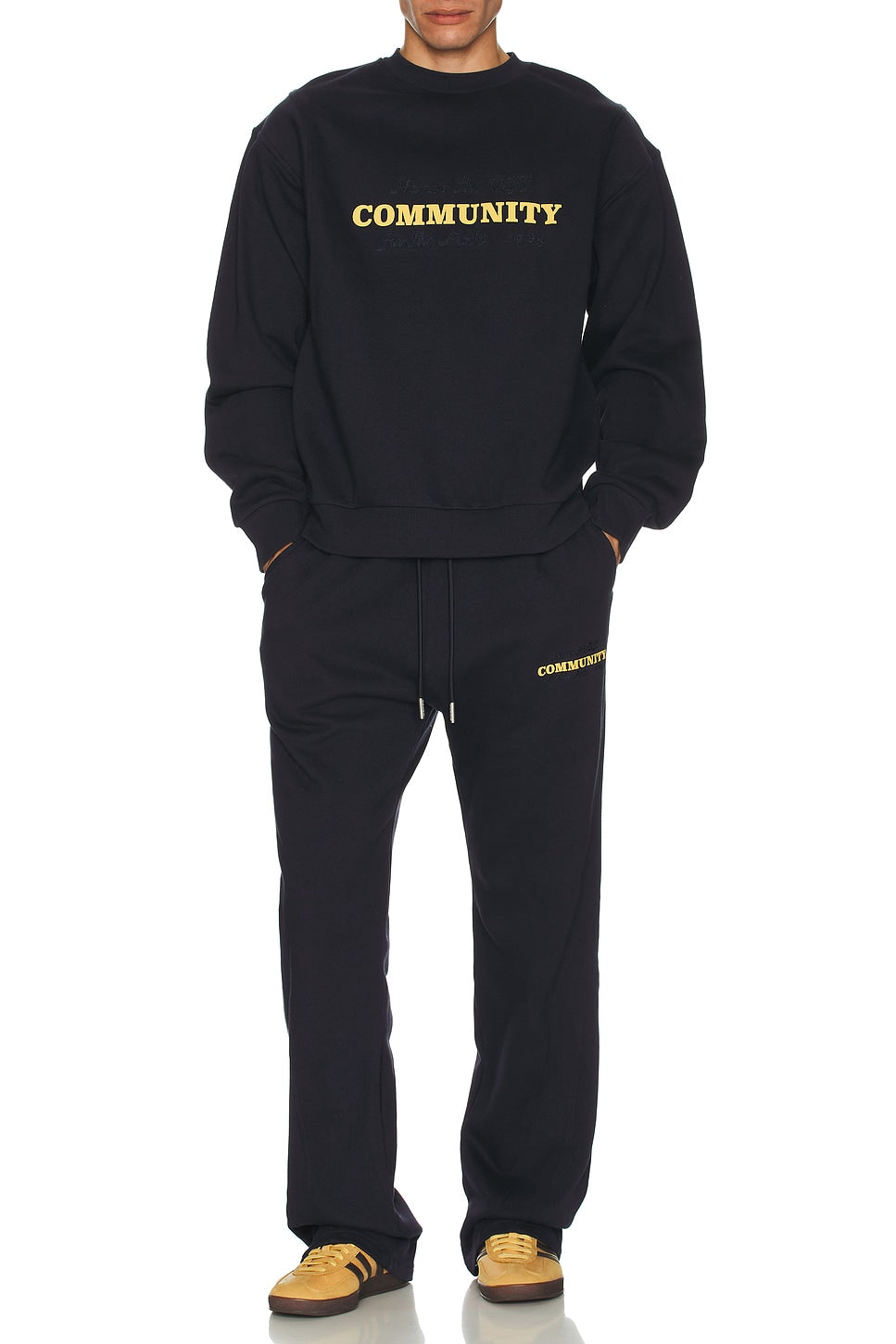 Honor The Gift Track Crew Neck Sweatshirt Navy - Im Your Wardrobe