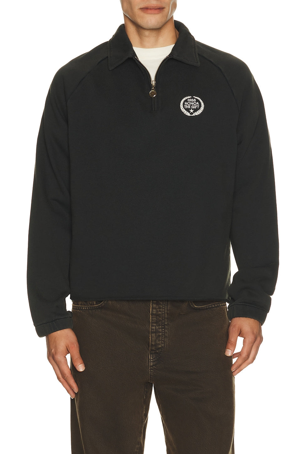 Honor The Gift Vintage Terry Quarter Zip Vintage Black - Im Your Wardrobe