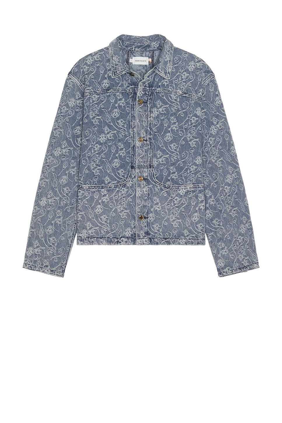 Honor The Gift Floral Utility Jacket Light Indigo - Im Your Wardrobe