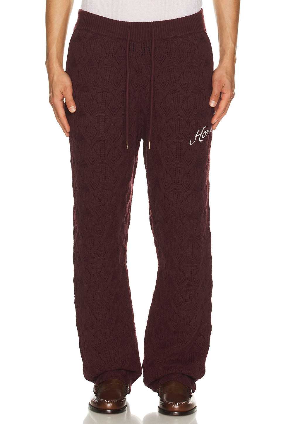 Honor The Gift Cable Knit Pant Berry - Im Your Wardrobe