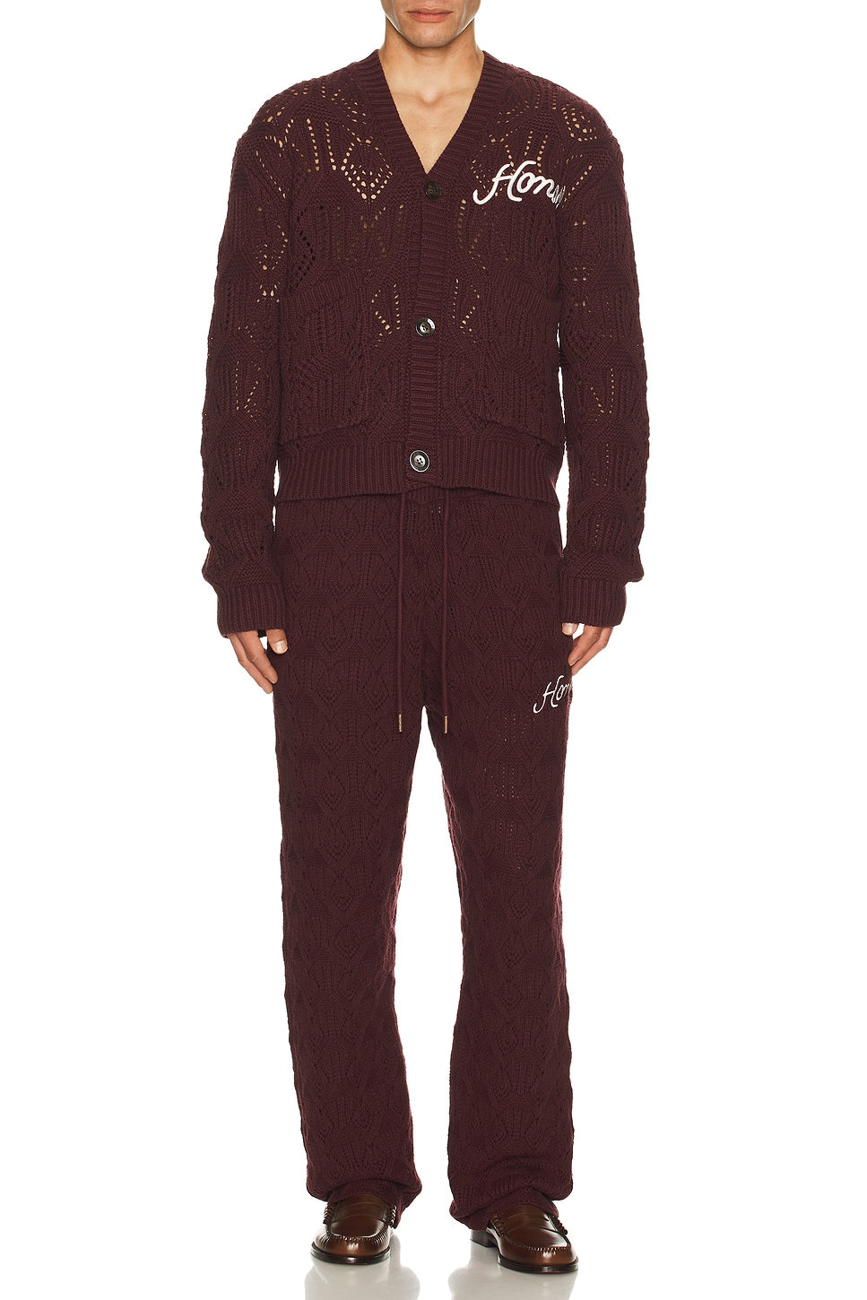 Honor The Gift Cable Knit Pant Berry - Im Your Wardrobe
