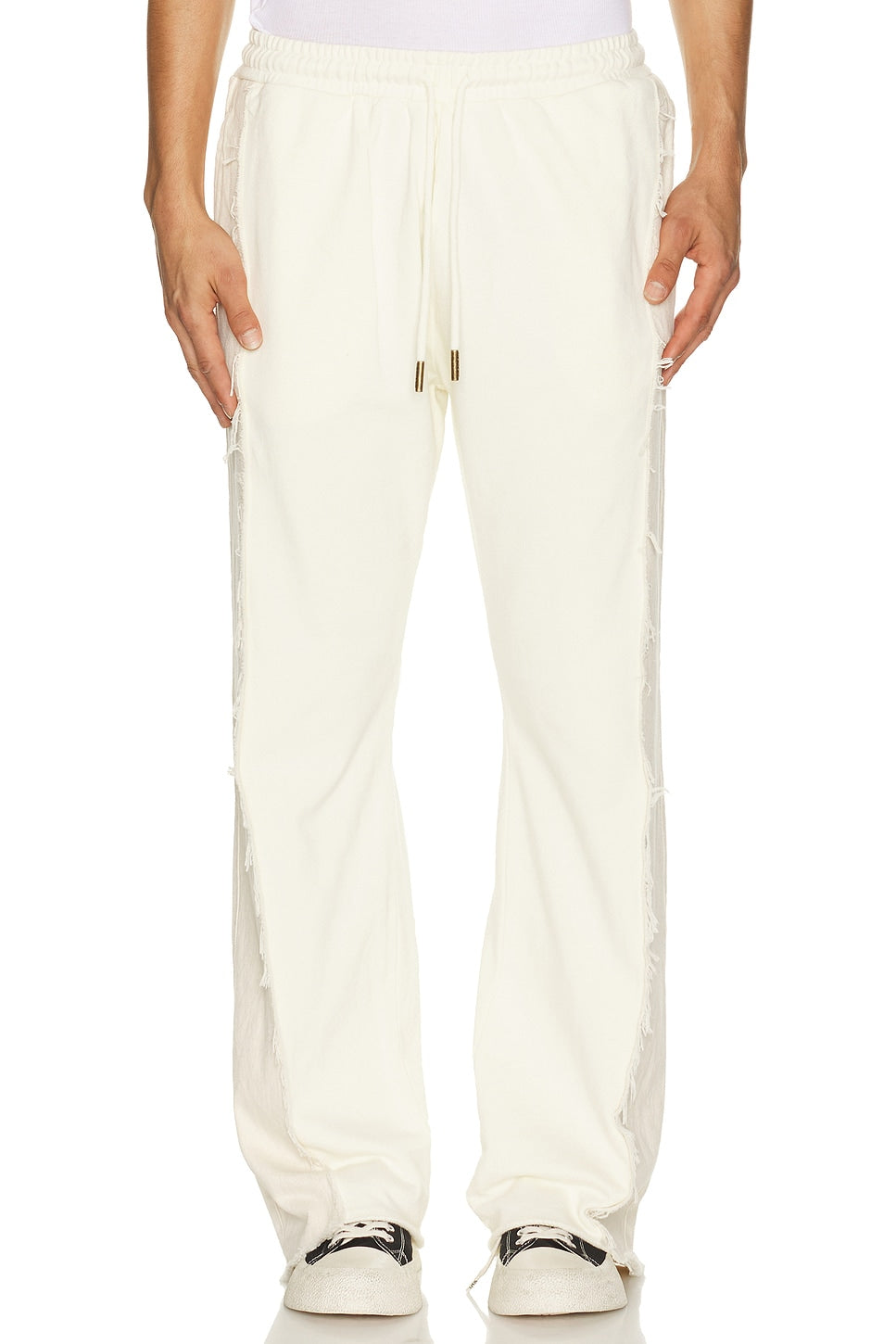 Honor The Gift Denim Panel Flare Sweatpant Bone - Im Your Wardrobe