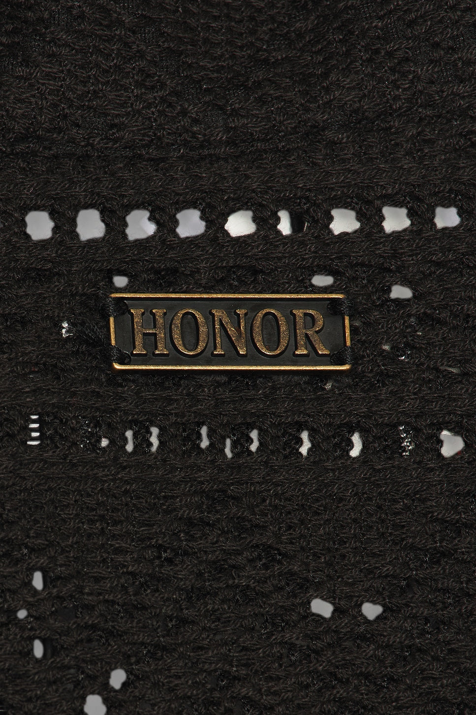Honor The Gift Pointelle Crochet Camp Collar Shirt Black - Im Your Wardrobe