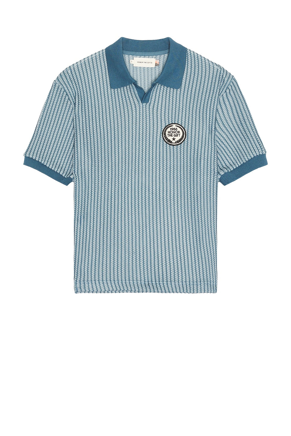 Honor The Gift Striped Knit Polo Indigo - Im Your Wardrobe
